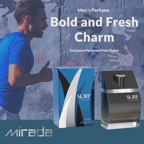 Surf Pour Homme, Men's Eau de Parfum (EDP) 3.4 FL. Oz (100ml), Men’s Perfume with Notes of Citrus, Lemon, Lavender, Green, Marine