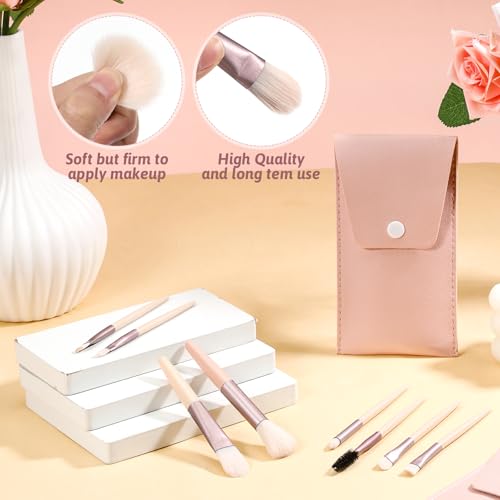 8 Sets Makeup Brushes Bulk Travel Size Make up Brush Set for Wedding Bridal Shower, Bachelorette Party Bridesmaid Gift Favors, Mini Face Eyeshadow Blush Eyebrow Liner Mascara Brushes Set