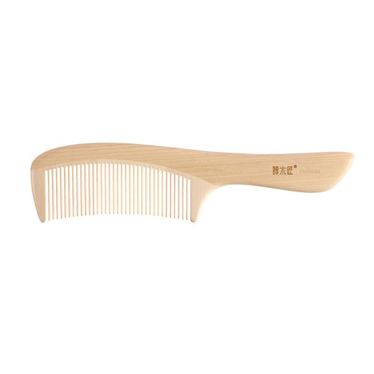 Tan Mujiang Wooden Hair Comb Natural Water Boxwood Anti-Static Yhshy0204