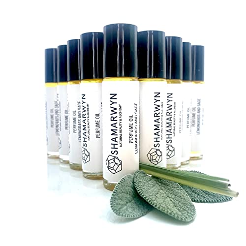 Lemongrass and Sage Perfume Oil Natural Organic Botanical Essential Oil Blend Roll-On 10ml