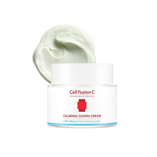 Cell Fusion C Post Alpha Calming Down Cream, Color Correcting And Cooling Moisturizer With Green Pigments, For Sensitive Skin, 1