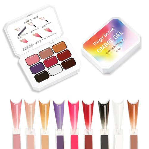 Ombre Gel Nail Polish Nail Sponges for Ombre 9 Series Colorful Blush Effect Gradient Painting Gel for Ombre Nails Multistyle French Manicure Nail Art DIY Home (A8, 1)