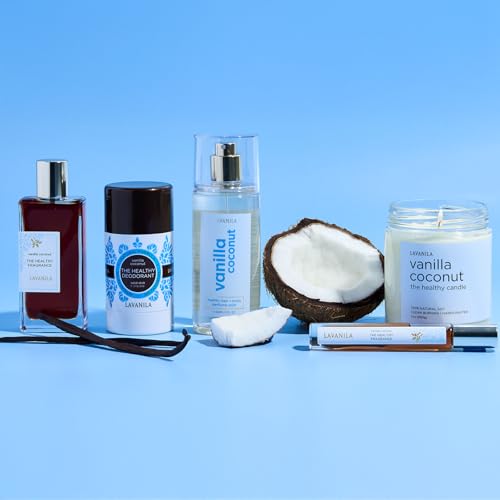 LAVANILA Vanilla Coconut Healthy Hair + Body Perfume Mist, 5 Fl Oz - Sweet & Tropical Fragrance Spray Formulated with Jojoba Oil, Madagascar Vanilla, Coconut, Tahitian Tiare Flower