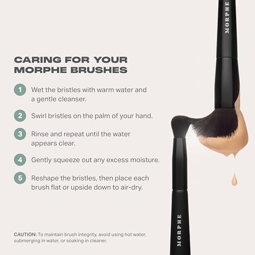 Morphe Rose Away Makeup Brushes - 6 Piece Make Up Brush Set of Eye and Face Brushes - Made with Synthetic Bristles and Includes Makeup Brush Case (6 Count)