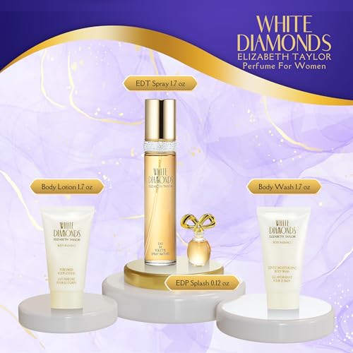 Elizabeth Taylor White Diamonds Ladies Gift Set With Spray, Body Lotion, Body Wash & Perfume