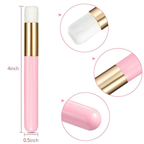 Nuenen 100 Pieces Lash Cleansing Bath Brushes with Container Eyelash Extension Cleanser Brushes Lash Shampoo Cleaning Supplies for Eyelash Extensions Prolong Cleanser Supplies, Pink