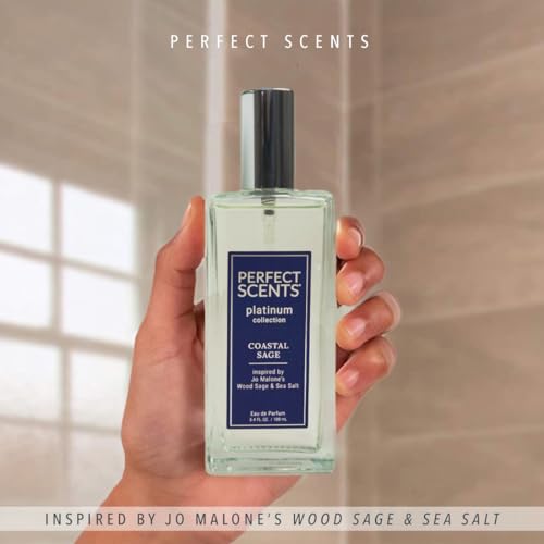 Perfect Scents Fragrances | Inspired by Jo Malone’s Wood Sage & Sea Salt | Platinum Collection | Coastal Sage | Unisex Eau de Parfum | Paraben & Phthalate Free | Never Tested on Animals | 3.4 Fl Oz