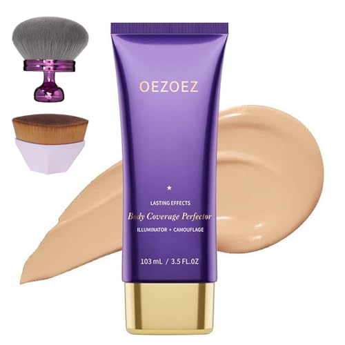 6 Colors Tattoo Cover Up Makeup with Brush – Waterproof Body and Leg Sleeve Foundation, Full Skin Coverage Bronzer & Scar Concealer Cosmetics (natural)