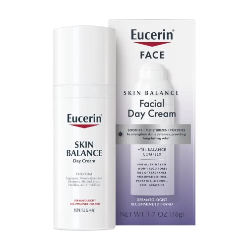 Eucerin Skin Balance Day Cream, Sensitive Skin Face Moisturizer Enriched With Tri-Balance Complex, 1.7 Oz Bottle
