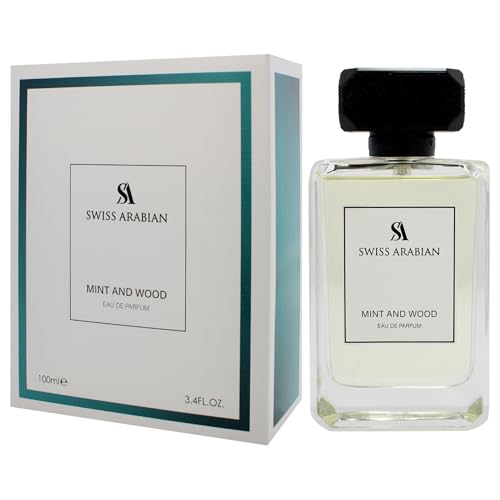 Swiss Arabian Mint and Wood for Men - Sophisticated Modern Man's Fragrance - Spicy, Woody Fragrance with Lemon, Cardamom, and Tonka Bean - 3.4 oz