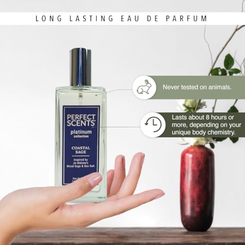 Perfect Scents Fragrances | Inspired by Jo Malone’s Wood Sage & Sea Salt | Platinum Collection | Coastal Sage | Unisex Eau de Parfum | Paraben & Phthalate Free | Never Tested on Animals | 3.4 Fl Oz