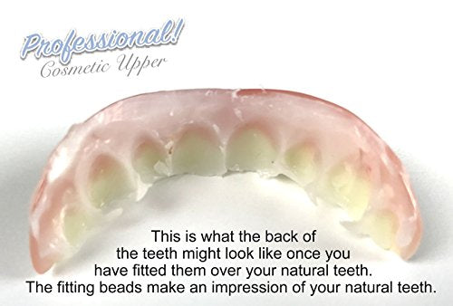 Professional Cosmetic Upper - New from Instant Smile! Hand Crafted Detail, Custom fit at Home! Works Best in Medium to Large Sized Mouths.