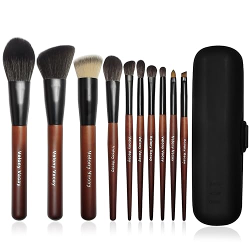 Makeup Brush Set, 10Pcs Makeup Brushes Set Professional, Premium Synthetic Powder Foundation Eyeshadow Highlight Lip Blending Eyebrow Liner Travel Makeup Brush Set