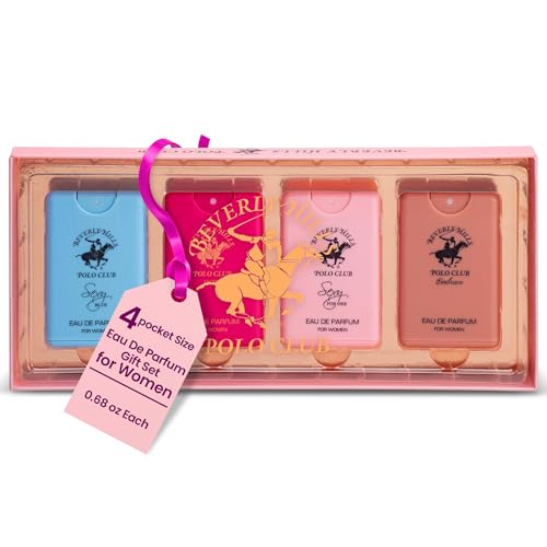 Beverly Hills Polo Club Pocket Size Collection, 4 Piece Eau De Parfum Gift Set for Women