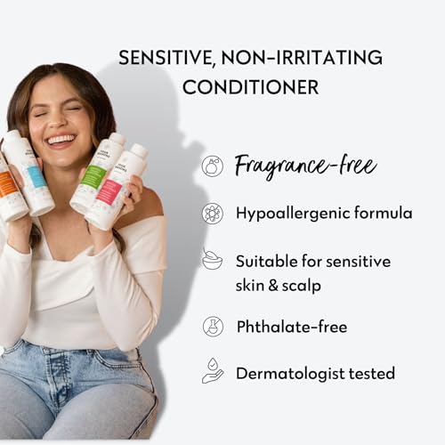 No nothing Sensitive Moisture Conditioner - Fragrance Free for Dry Hair - Hypoallergenic, Unscented Moisturizing Conditioner for Sensitive Scalp and Skin - Paraben Free, Vegan – 10.15 oz