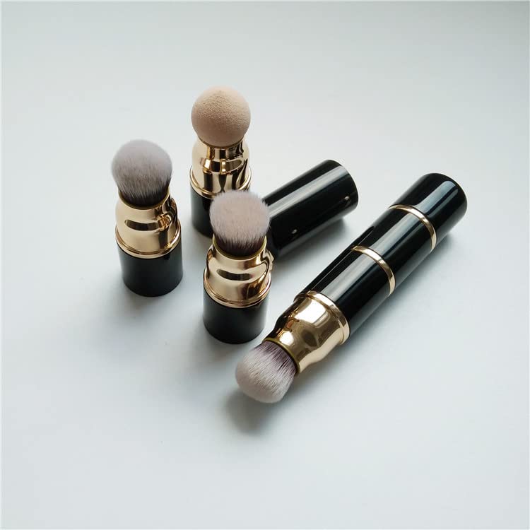 Travel Makeup Blush Brushes, Sinide 3 in 1 Professional Kabuki Brush Set Cosmetic Beauty Tool Foudation Brush Powder Puff for Mineral Powder, Contouring, Cream (1 Pcs)