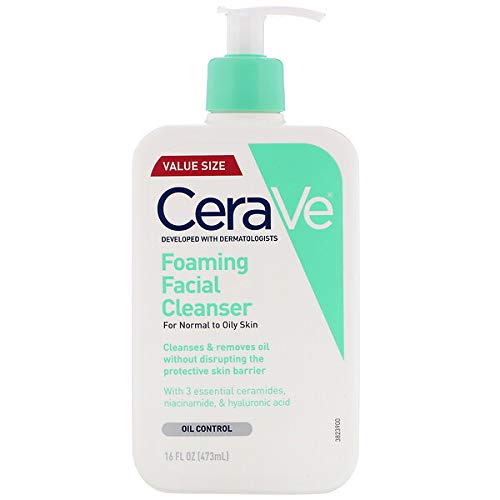 Cerave, Foaming Facial Cleanser, For Normal To Oily Skin, 16 Fl Oz (473 Ml)