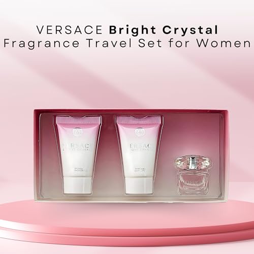 VERSACE Bright Crystal Set Women (Fragrance Eau de Toilette 1.7 Oz/Bath and Shower gel 1.7 Oz/Body Lotion 1.7 Oz)