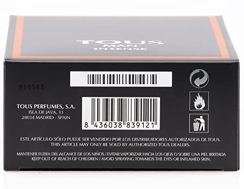 TOUS Man Intense Perfumes Eau De Toilette Spray, 3.4 Ounce, Multi