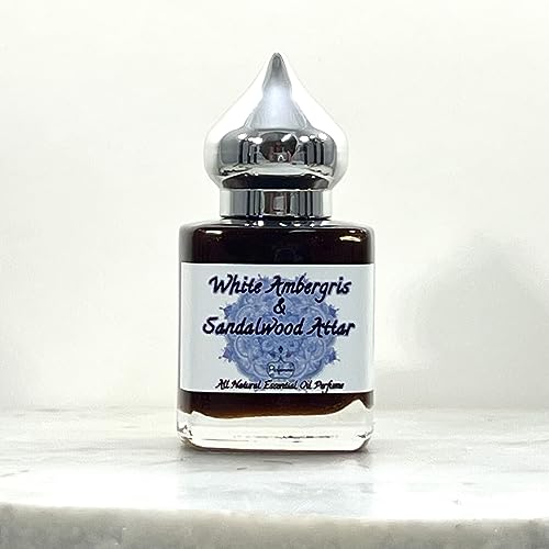 White Ambergris And Mysore Sandalwood Essential Oil Attar 8 ml. (8 grams) No Alcohol Vegan Clean All Natural No Synthetics