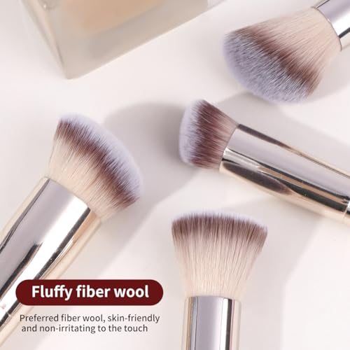 MAANGE Makeup Brush Set 17Pcs Makeup Brushes Foundation Contour Powder Blush Concealer Double-ended Eyeshadow Brush Set for Liquid, Cream, Powder (Pink)