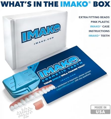 Imako Premium Cosmetic Uppers - 1 Pack - Small, Bleached White - DIY Smile Makeover - Made in USA