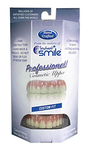 Professional Cosmetic Upper - New from Instant Smile! Hand Crafted Detail, Custom fit at Home! Works Best in Medium to Large Sized Mouths.