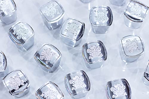 Silver Mountain Water Perfume Bottle Cap. Silver Round Plastic Cap. Generation 3. Fits 30ml, 50ml, 100ml, 120ml bottles.