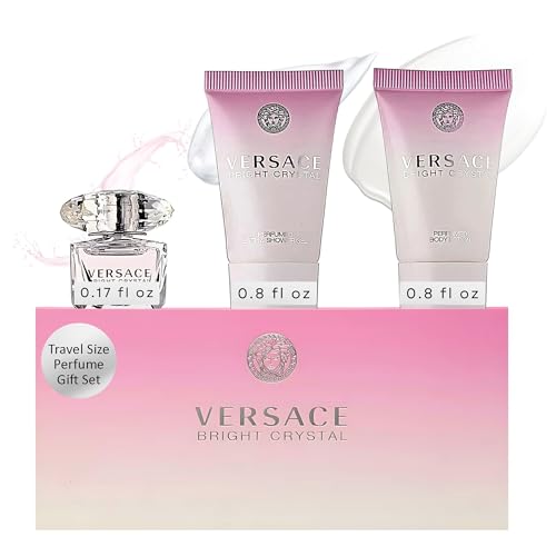 VERSACE Bright Crystal Set Women (Fragrance Eau de Toilette 1.7 Oz/Bath and Shower gel 1.7 Oz/Body Lotion 1.7 Oz)