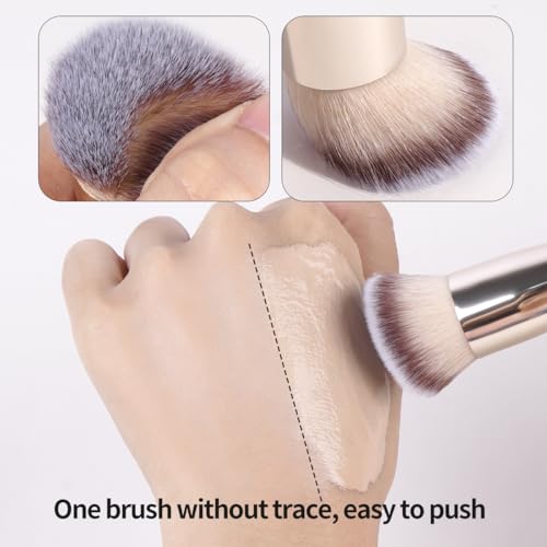 MAANGE Makeup Brush Set 17Pcs Makeup Brushes Foundation Contour Powder Blush Concealer Double-ended Eyeshadow Brush Set for Liquid, Cream, Powder (Pink)