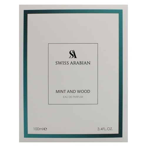 Swiss Arabian Mint and Wood for Men - Sophisticated Modern Man's Fragrance - Spicy, Woody Fragrance with Lemon, Cardamom, and Tonka Bean - 3.4 oz