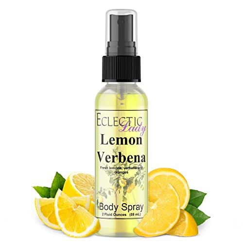Eclectic Lady Lemon Verbena Body Spray, Double Strength, 2 ounces, Body Mist for Women with Clean, Light & Gentle Fragrance, Cologne with Soft, Subtle Aroma For Daily Use