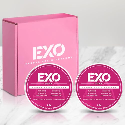 EXO Herbal Eau de Parfum Solid Perfume, Floral & Sweet, Herbal Perfume, with notes of Iris, Earthy Patchouli, Warm Vanilla & Spun Sugar, Alcohol-Free, Gift, Fragrance for Women, 2 oz (2 Pack Gift Box)