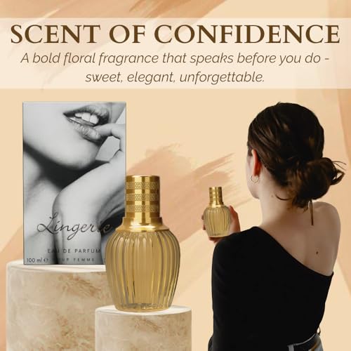 Lingerie Perfume for Women – INSPIRED by A WORLD RENOWED WOMEN'S PERFUME – Pear, Iris, Vanilla, Patchouli – Sweet, Floral, Feminine, Long-Lasting Eau De Parfum 100ml (3.4 fl oz)