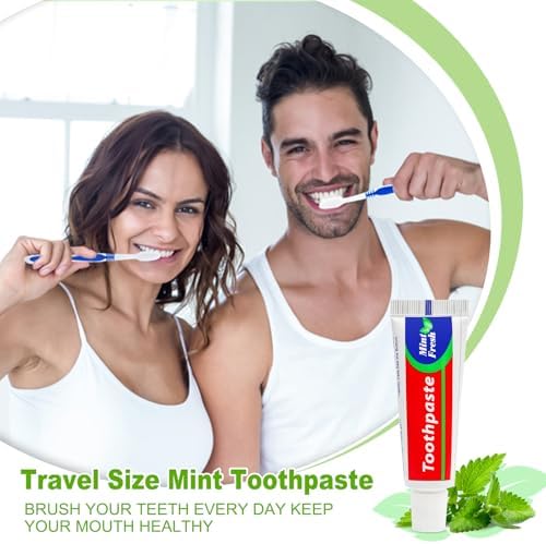 100pcs Travel Size Toothpaste Bulk - 0.88oz/25g Mint Mini Disposable Toothpaste for Hotel, Guests, Homeless, Charity