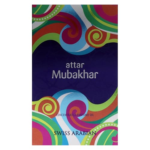 Swiss Arabian Attar Mubakhar - Luxury Products From Dubai - Long Lasting Perfume Oil for Unisex - Blend of Bergamot, Mandarin, Jasmine and Patchouli - Perfect for Date Night or Evening Out - 0.67 oz