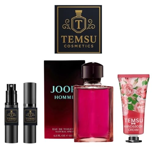Luxury Brands Joop Home Cologne for Men Eau de Toilette Spray 4.2 oz 3 Pcs gift set Bundle with Mini Refillable Atomizer Perfume bottle and Hand Cream