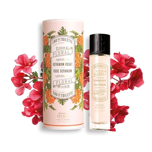 Panier des Sens - Rose Geranium Eau de Toilette 1.7 Floz – Enveloping & Floral Fragrance - Daily Light Perfume for Women - Parfum Crafted in Grasse, France - Elegant Packaging Perfect Gifts for Her