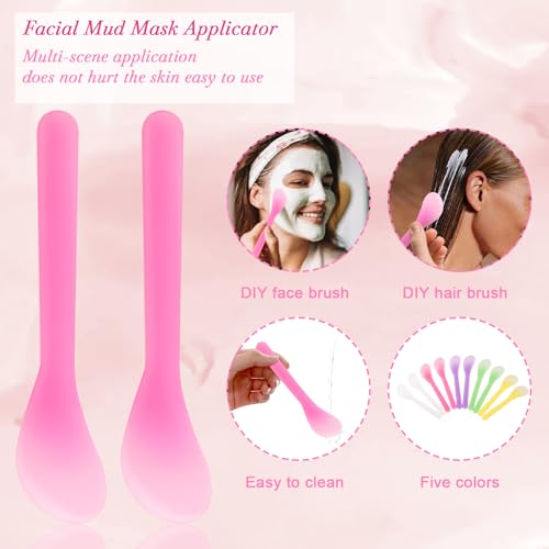 DLUGOPIS 34 Pcs Esthetician Facial Supplies Set: 4 Gold Bowls, 10 Mud Mask Applicators, 4 Cosmetic Brushes, 12 Compressed Sponges, 4 Facial Headbands for Unisex Face Cleansing