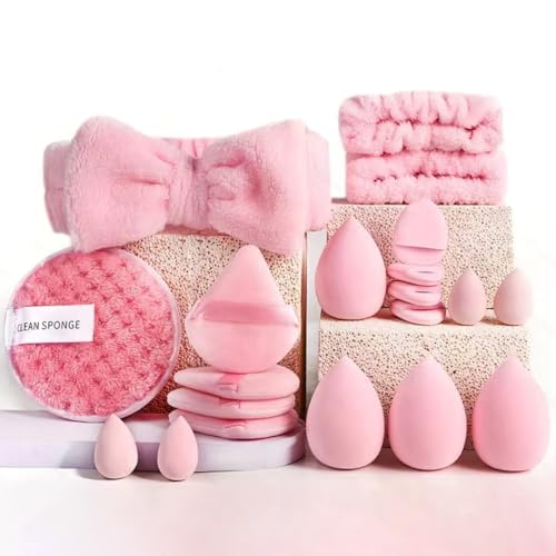 Makeup Brush Set 33 Pcs Makeup Tool Set Premium Synthetic Foundation Powder Concealers Eye shadows Blush Makeup Brushes (Pink, 33 Piece Set)