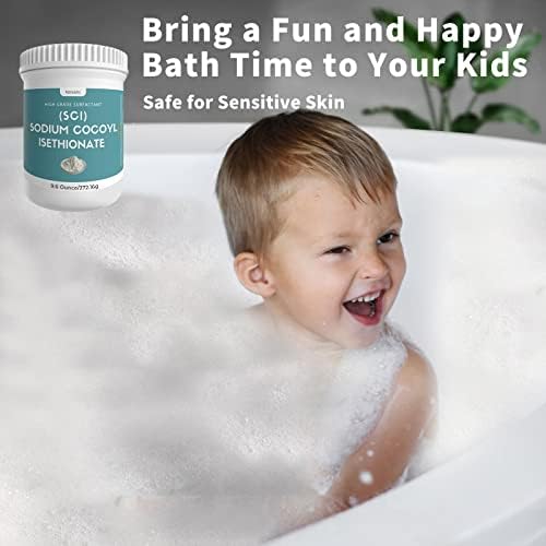 9.6 oz Sodium Cocoyl Isethionate, Premium Sodium Cocoyl Isethionate (SCI) Powder, Amazing Bubbles, Gentle on Skin, Biodegradable, Suitable for Making Bath Bombs, Bath Truffles and More