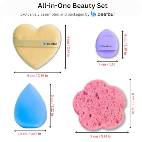 Makeup Kit Bissú 6‑Color Palette + Velvet Puff + 2 Finger Puffs + Makeup Sponge + Exfoliating Sponge (4 Styles) (03 La Buenaza)