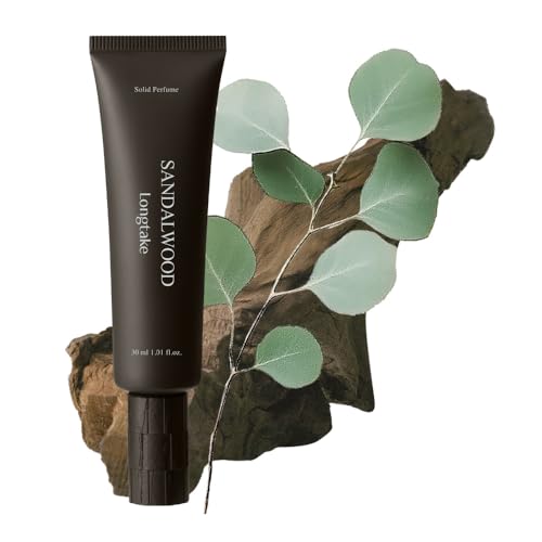 Solid Perfume - Sandalwood ScentㅣLong Lasting Travel Size Gel Fragrance, Alcohol-Free, Vegan & Sustainable, Cashmere-like Finish, Cologneㅣ1.01 fl.oz.