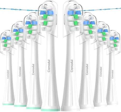Replacement Heads Compatible with Waterpik Sonic Fusion 2.0, Flossing Brush Head Fit for Waterpik SF-01W SF-02W and 2.0 SF-03 SF-04-8 Pack White