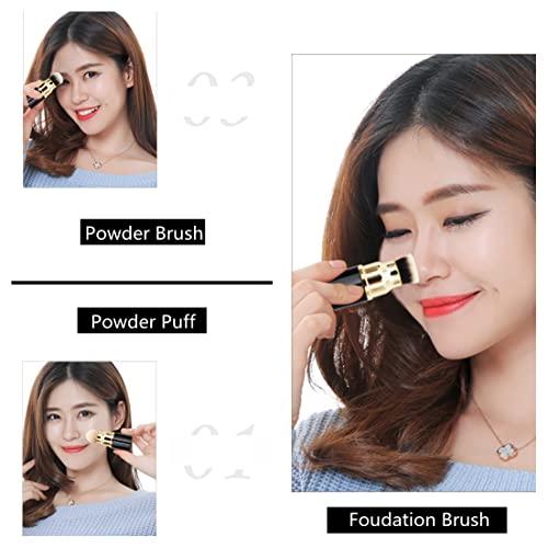 Travel Makeup Blush Brushes, Sinide 3 in 1 Professional Kabuki Brush Set Cosmetic Beauty Tool Foudation Brush Powder Puff for Mineral Powder, Contouring, Cream (1 Pcs)