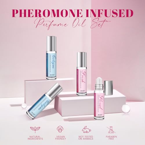 Aeshory Pheromone Perfumes for Women - 2 Pcs Rollerball Perfume, Enhanced Scents Pheromone Perfume, Roll-On Travel Perfume Long-Lasting Pheromone-Infused Essential Oil (Floral & Fresh)