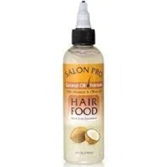 Salon Pro Hair Food, Coconut Oil With Almond & Olive Oil, 4 Ounce