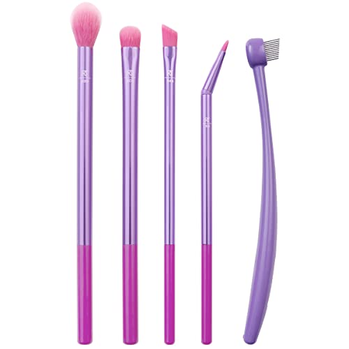Real Techniques Eye Love Drama Makeup Brush Kit, Professional Eye Brush Set, Soft, Synthetic Bristles, Cosmetic Brushes For Eyeshadow, Eyebrow, Blending, Brows, and Eyelashes, 5 Piece Set