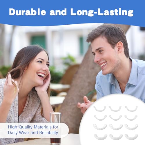 3 Pairs Fake Dentures Temporary Denture Teeth Snap-On Top and Bottom Teeth Covers for Men and Women Instant Confidence Smile Fix Easy-to-Use Fake Teeth for Missing or Broken
