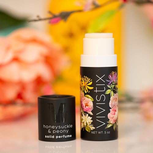 Solid Perfume Stick | Honeysuckle + Peony scent | Portable, clean, fresh, sweet, floral, travel perfume | Made in the USA | No parabens, phthalates, or preservatives